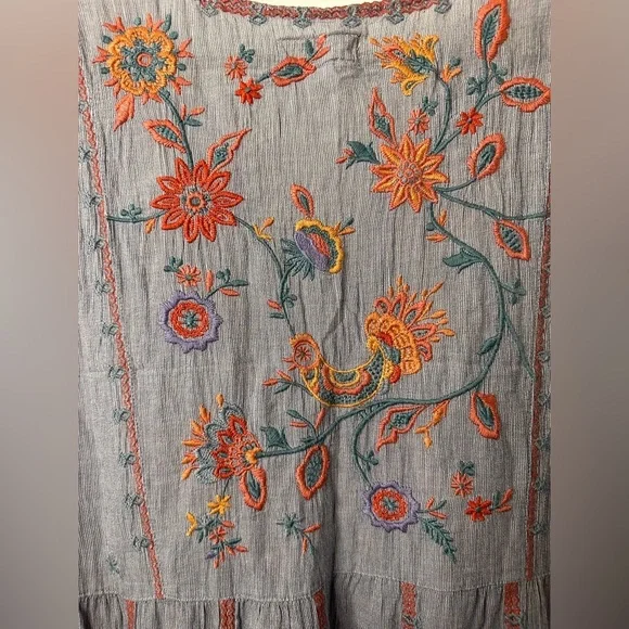 Johnny Was Bereginia Effortless Boho Tank Dress Size Large Embroidered - Picture 3 of 8